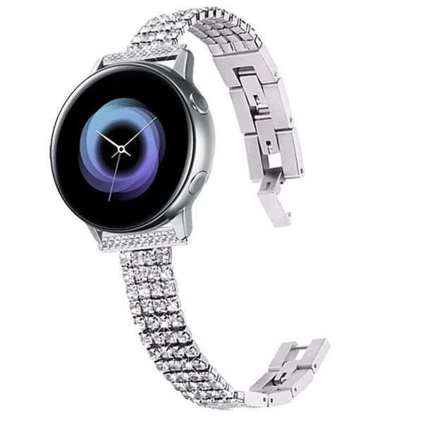 20mm 22mm Fran-lzp Bracelet en diamant pour Galaxy Watch 3 41mm 45mm Bracelet S3 42mm mm Active 2 Gear femmes bracelets 240311