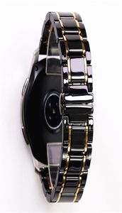 20 mm 22 mm luxe keramische stalen zwarte riem voor Galaxy Watch4 S3 Amazfit GTS Watch Band Bracelet Pols Band Belt 220624962844