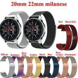 20mm 22mm Milanese Loopriem voor Samsung Galaxy Horloge 46mm 42mm Gear S3 Frontier Huawei Horloge GT 2 Active 2 Amazfit BIP Band Factory Direct