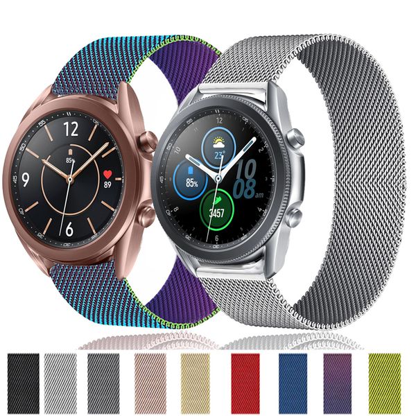 Bracelet de montre à boucle milanaise 20mm 22mm Bracelet en acier inoxydable pour Galaxy Watch3 Active 2 46 42mm Gear S3 S4 Bracelet Huawei GT2