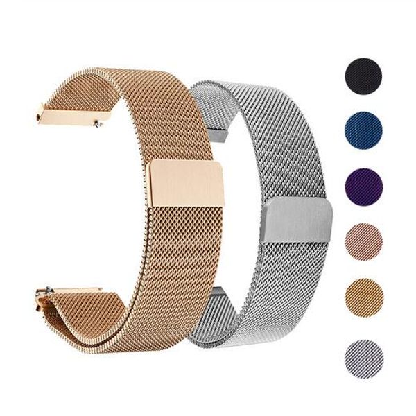 Bracelet de montre à boucle milanaise 20mm 22mm pour montre Samsung Galaxy 46mm 42mm bande en acier inoxydable active 44mm pour Gear S3 S2