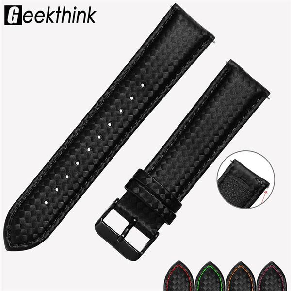 Bracelet de montre en cuir noir en Fiber de carbone à dégagement rapide de 20mm 22mm pour Gear S3 S2 bande de remplacement de largeur classique312S