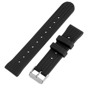 Bracelet de montre en caoutchouc étanche, 20mm 22mm, Bracelet de remplacement pour plongeur, noir et bleu, en Silicone, barres à ressort, boucle ardillon 225S