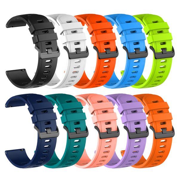 Bracelet de remplacement en silicone souple de 20mm 22mm pour Xiaomi Amazfit Stratos 3 2 / 2S bande de montre intelligente pour Huami Amazfit GTR 47mm 42mm Bracelet