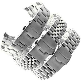 20mm 22mm en acier inoxydable Bracelet de montre hommes femmes en métal extrémité incurvée Bracelet bande accessoires montre Bracelet avec 240104