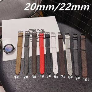 20 mm 22 mm horlogebanden voor Samsung Galaxy Watch 4 Classic 46mm 42 mm Actief 2 3 PU Leather Classic Business Bracelet Huawei Watchstrap GT 351A