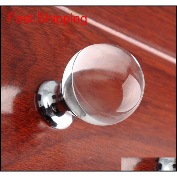 Poignées Poignées 20mm 25mm 30mm 40mm Verre Tiroir Armoire Boutons Argent Chrome Boule De Cristal Commode Porte qylAPI dhseller2010