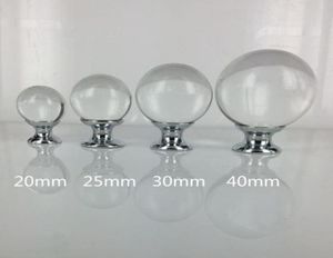 20mm 25mm 30mm 40mm boutons d'armoire à tiroirs en verre s argent chrome boule de cristal poignées de porte de commode boutons de meubles modernes 4877873