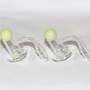 20mm 2mm d'épaisseur Quartz Blender Spin Banger Nail Bord biseauté Clous sans dôme Accessoires pour empêcher les éclaboussures d'huile Bongs d'eau en verre