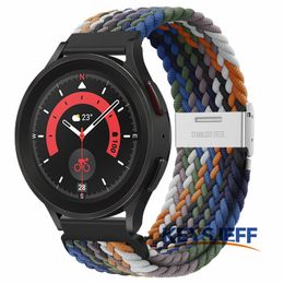 20 mm gevlochten horlogeband compatibel met Samsung Galaxy Watch 5/4 band 42 mm 46 mm/actieve 2 banden voor Amazfit GTS/Bip Lite