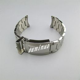 20 mm boucle 16 mm Nouvelle finition brossée polie de haute qualité Bands de montre en acier en acier inoxydable massif pur sangle de montre pour solex wat335h