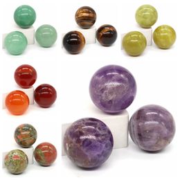 20 mm Crystal Ball Natural Gems Sphère guérison Chakra Pockra Stone Amethyst Reiki Energy Quartz Polond Round Perle Home Decor