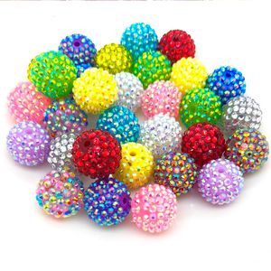 100 pièces de perles strass en résine de 20mm pour enfants, collier et Bracelet Chucky, bijoux à la mode, bricolage, couleurs assorties