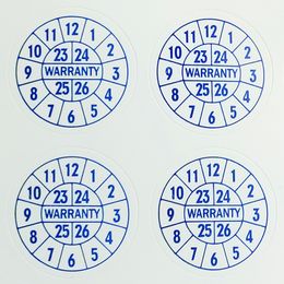 20 mm Expire Date Autocollant Garantie de papier fragile Réparation d'étiquette de vide Guanantee Mois valide annuelle Tamper Evident Security Seal