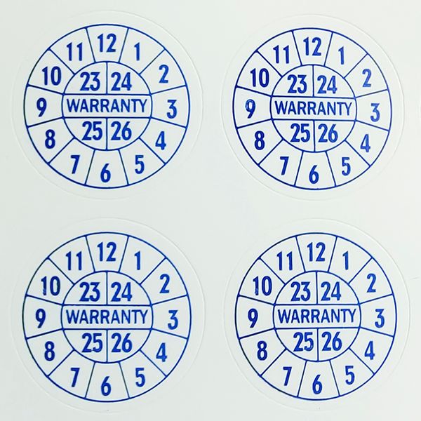 20 mm Expire Date Autocollant Garantie de papier fragile Réparation d'étiquette de vide Guanantee Mois valide annuelle Tamper Evident Security Seal