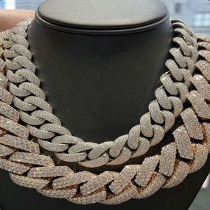 20 mm gouden zware Miami Prong volle ijsje uit verharde strass Hip Hop Cubaanse ketting bling rapper kettingen voor mannen fijne sieraden