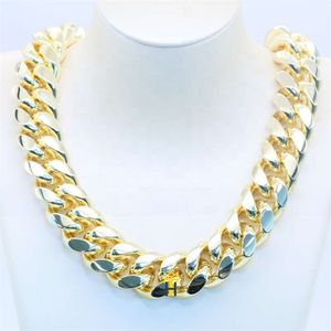 20 mm zware Miami Link Wholesale10k 14k gouden ketting aangepaste hiphop sieraden dikke Cubaanse ketting voor mannen