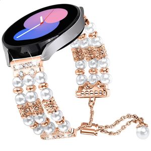 Pulsera de joyería de 20 mm para Galaxy Watch6 5/4 40 mm 44 mm Mujeres Glitter Diamonds Correa Watch4 6 Classic 47 mm mm Watch 5Pro 240311