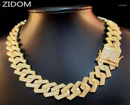Men 20 mm Hip Hop Chain Collar Pave Pave Pave -Rhinestone Hiphop Hiphop helado Bling Rhombus Cuban Cains Fashion Jewelry17948144