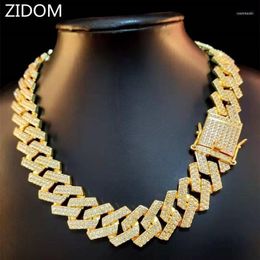 Men de 20 mm Hip Hop Chain Collar Collar Pave Pave Rhinestone Hiphop Hiphop helado Rhombus Rhombus Cuban Cuban Jewelry1 259J