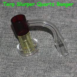 Mini quartz Terp Slurper Bangers de 20 mm, clous sans dôme avec perles de marbre en verre entièrement soudés, dessus biseauté de 2 mm d'épaisseur, murs de 3 mm, fond de 4 mm