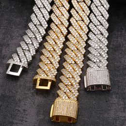 20 mm Moissanite Cuban Link S Sier Miami Chaîne Iced Out Collier Real Diamond for Men Women Women haut de gamme bijoux