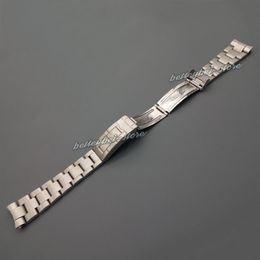 20 mm neues, silberfarbenes, gebürstetes Edelstahl-Uhrenarmband mit gebogenem Ende, Armbänder für Vintage-Uhren307q