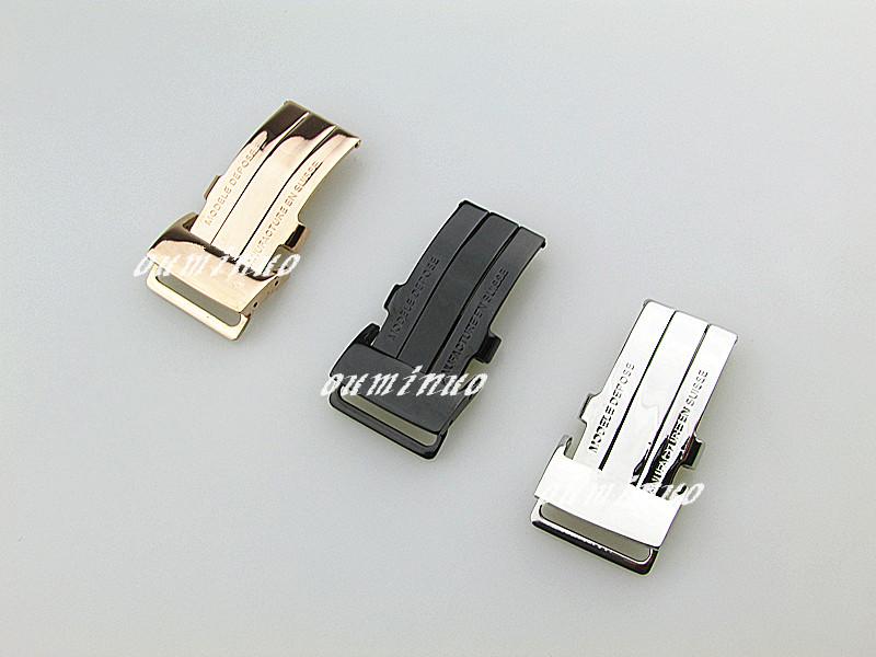 20mm New Stainless Steel Polished Silver Black Rose Gold Watch Bands Buckle Deployment Clasp for Breitling Watch Bands