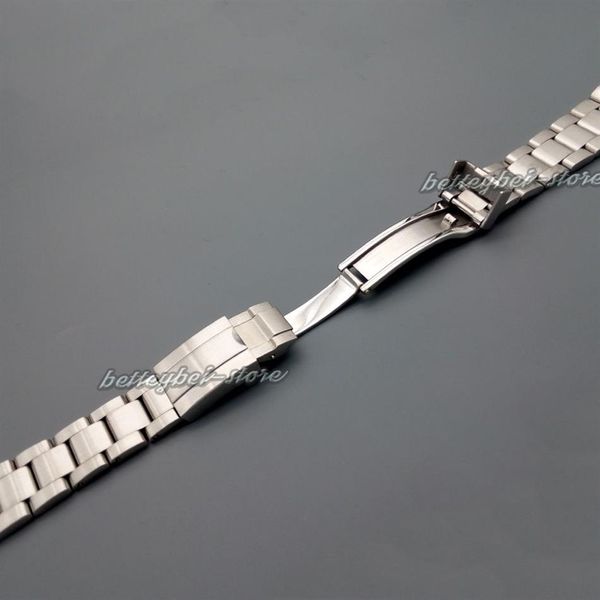 20mm nouveau bracelet de montre à extrémité incurvée en acier inoxydable brossé argent entier pour watch253S