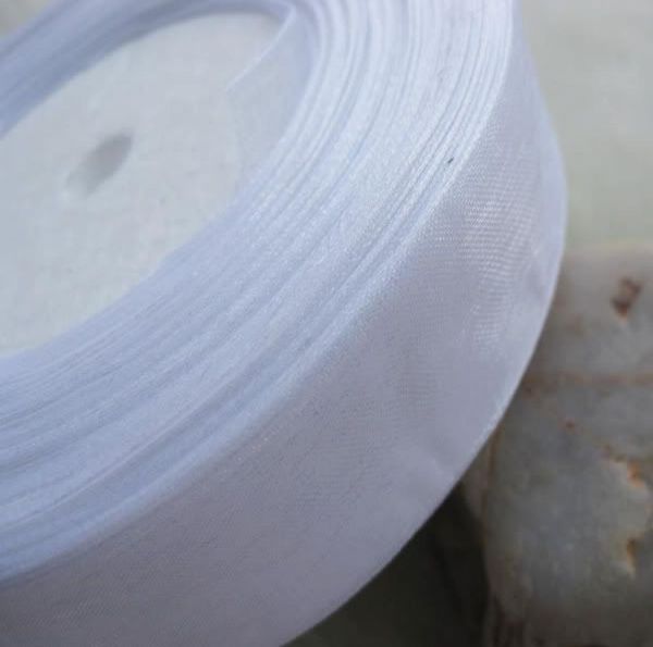 20 mm Organza Ribbon White Color Decor Decor Edge Gift Bijoux 1 Roll 50yds5964989