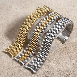Pulsera de reloj President jubilee de 20 mm compatible con Rolex de acero inoxidable Gold345q