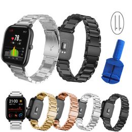 20mm vervangende horlogeband stalen mesh metalen riem voor HUAMI XIAOMI Amazfit GTS BIP GT Smart horloge riemen met pins accessoires H0915