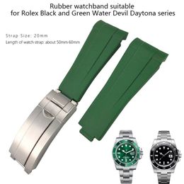 20 mm rubberen horlogeband zwart groen blauw wit verstelbare vouwgesp voor SOLEX Submariner GMT OYSTERFLEX armband 220624267W
