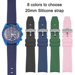 20 mm siliconenriem voor Omega Swatch co-branded planeet serie Universal Men Woman Watch Band Accessoires Duurzame armband