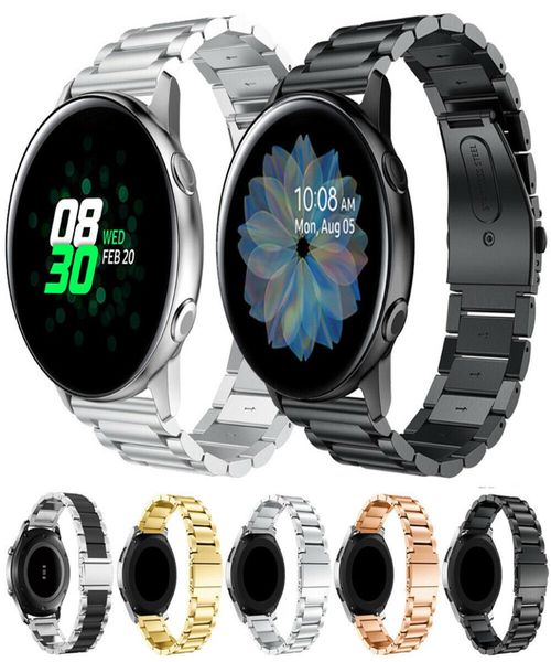 Bracelet à maillons solides de 20mm, pour Samsung Galaxy Watch Active 2 40mm 44mm, bandes en acier inoxydable, ceinture de poignet 4742544