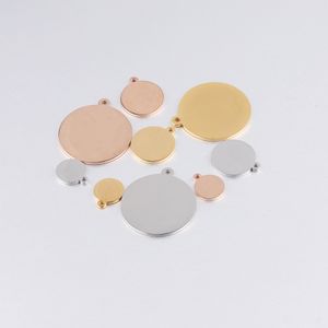 20 mm roestvrijstalen ronde schijfbedels stempelen blanco's voor doe-het-zelf sieraden maken Mini Loop Circle Dog Tag