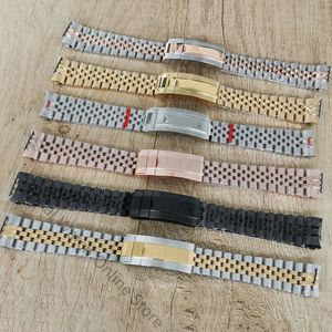 20MM roestvrijstalen horlogeband enkele vouwgesp massieve schroefverbindingen horlogeband vintage jubileumarmband 240125