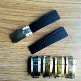 Correa de 20 mm apta para ROLEX SUB GMT YM nuevos accesorios de reloj de banda impermeables, suaves y duraderos con cierre de acero original plateado Watch Band2728