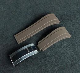 Sangle de 20 mm Fit Nouveau bande de montre en caoutchouc bleu noir étanche et durable pour les accessoires ROL sous-gmmtym avec Silver Clasp2094072