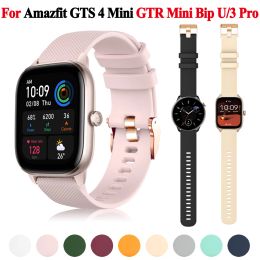 Sangle de 20 mm pour Amazfit GTS 4 Mini 3 2e 2 Mini Smart Watch Band Amazfit Bip U 3 Pro GTR Mini Bracelet à boucle en or rose Rose
