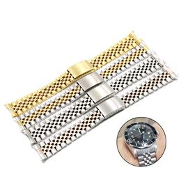 20mm Deux Tons Creux Extrémité Courbée Solide Vis Liens Remplacement Montre Bracelet Bracelet Style Ancien Jubilé Bracelet Pour ROL SUB238H