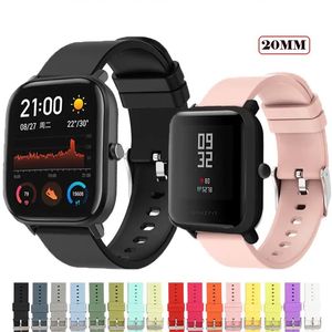 20mm Universal Watch band For Amazfit GTS 2/3/2e/GTS 2 Mini Silicone Bracelet Amazfit bip strap for Samsung Galaxy Watch Active 2 40/44mm straps