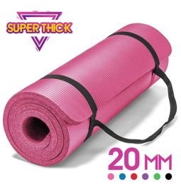 Tapis de Yoga 20mm Extra épais 1830610mm NRB tapis d'oreiller antidérapant pour hommes femmes Fitness tapis d'exercice de gymnastique sans goût tapis de Yoga Pilates1061538