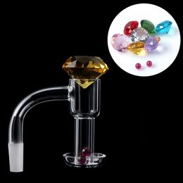 20mmOD Flat Top Terp Slurper Roken Quartz Banger Met Glas Diamant Marmer Dop Ruby Parels Set 4590 Slurpers Nagels Voor Water Bongs Dab Rigs Pijpen