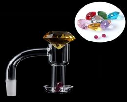 20mmOD Flat Top Terp Slurper Fumer Quartz Banger Avec Verre Diamant Marbre Cap Ruby Perles Ensemble 4590 Slurpers Nails Pour L'eau Bo5190234