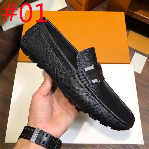 20Modèle Nouveau Designer Mocassins Hommes Chaussures Couleur Unie Mode Affaires Casual Fête De Mariage Classique Crocodile Motif Chaussures Habillées En Métal