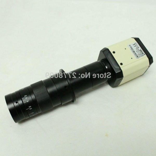 Freeshipping 20MP HD Industrial Microscopio electrónico digital Cámara VGA CVBS USB AV Salidas de TV 10X-180X Lente de montaje en C Jfkox