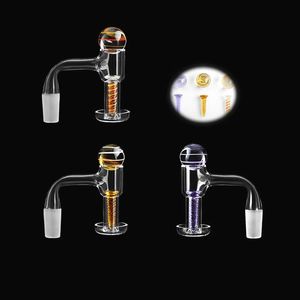 20OD EE. UU. Soldadura completa Borde biselado Terp Slurpers Establece Cuarzo Banger Fumar con 20mmOD Canicas de vidrio / Tornillo para tuberías de agua Bongs