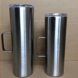 Gobelet maigre de 20 oz 30 oz avec poignée tasse droite en acier inoxydable sous vide chope de bière de café de 30 oz avec couvercle tasses à boire de 30 oz A07 Nlmva