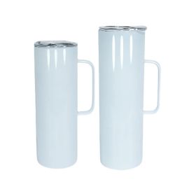 20 oz 30oz sublimatietumblers met handvat blanco glanzende rechte rechte mager tumbler roestvrij staal vacuüm geïsoleerde koffiemok 25 st/case jy10